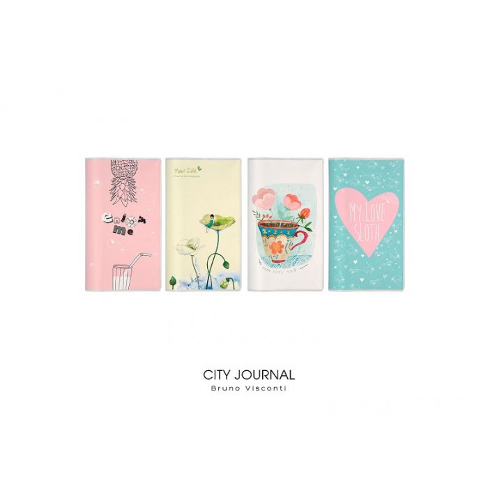 Блокнот А6 = 64л "SITY JOURNAL" гибкая пвх, бежевая бумага