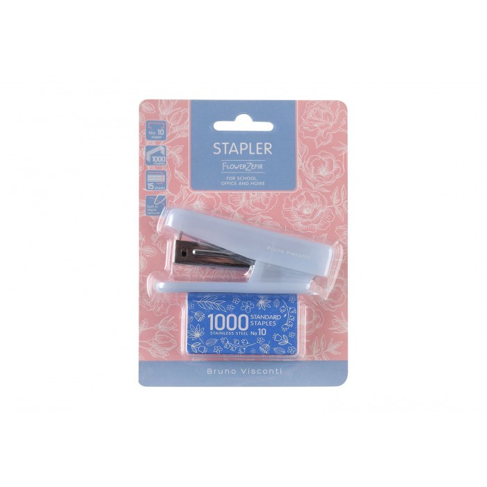 Степлер 10 FlowerZefir + скобы 10 1000шт