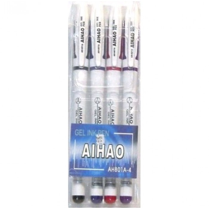 Ручки в наборе гель 4 цв. Aihao 801А-4.4