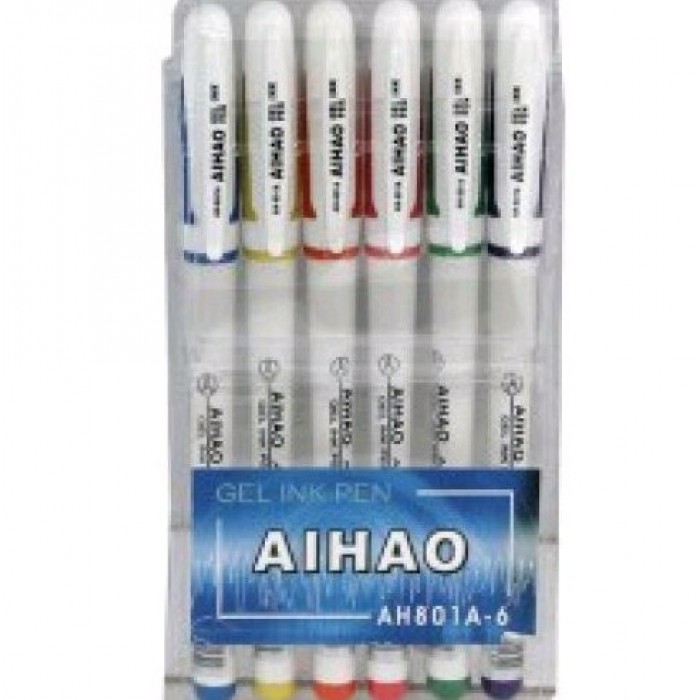 Ручки в наборе гель 6 цв. Aihao 801А-6.6