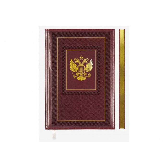 Записная книга А4 # 128стр deVENTE Symbol бордовый кожзам, тв.переплет, кремовая бумага 70г/м