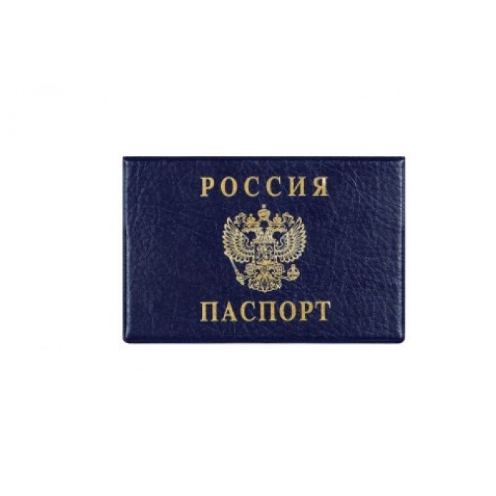 Обложка для паспорта горизонт. синяя ДПС