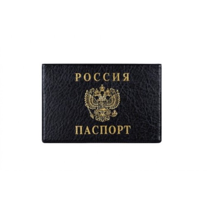 Обложка для паспорта горизонт. черная ДПС