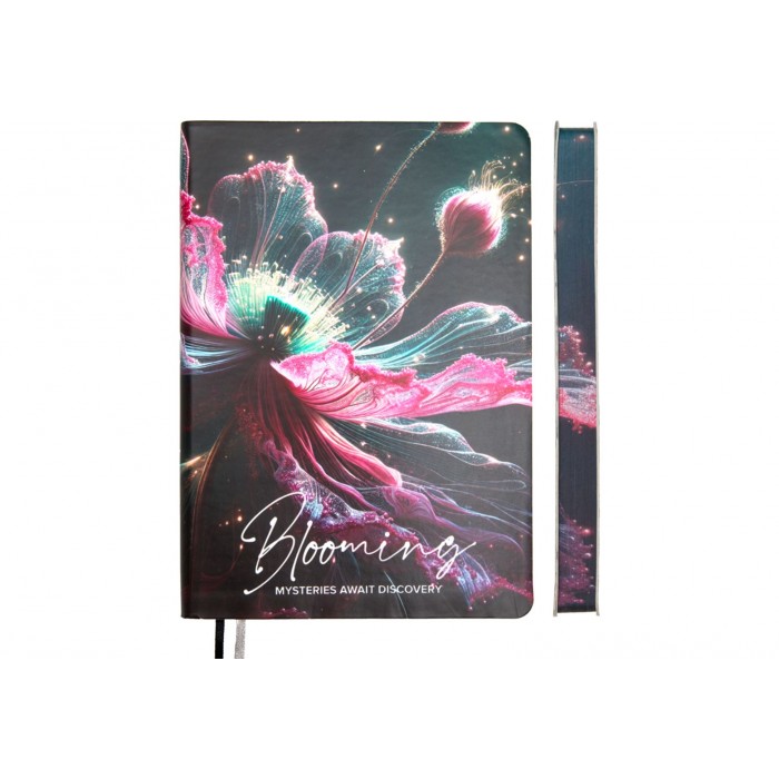 Ежедневник А5 320стр deVENTE Blooming розовый цветок кожзам, мягк. переплет, белая бумага 70г/м