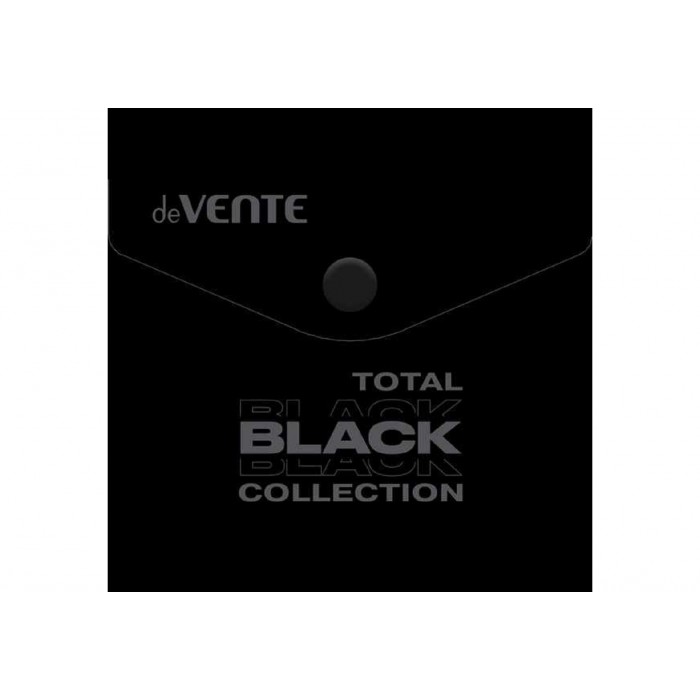 Папка на кнопке А7 deVENTE Total black 180мкм, непрозр.черная с рисунком