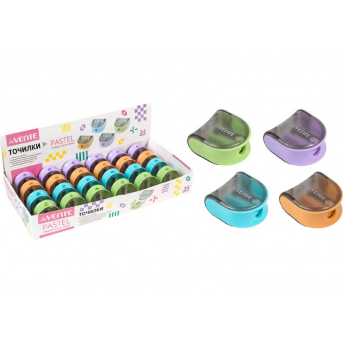 Точилка deVENTE Pastel 1 отв. с контейнером, пластик
