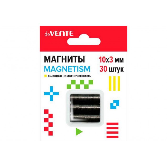 Магниты для творчества 10*3мм 30шт deVENTE Magnetism ферритовые,черные