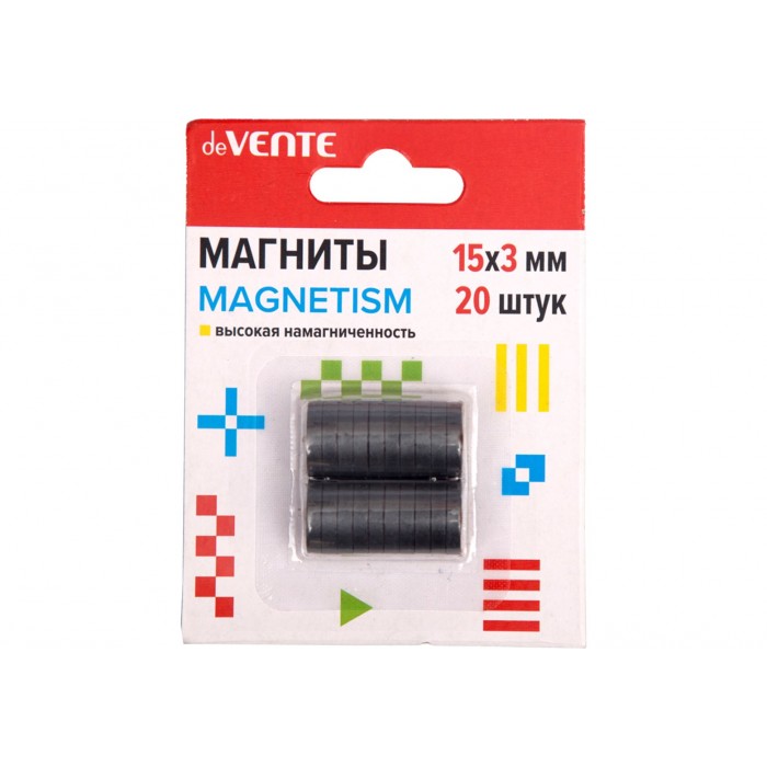 Магниты для творчества 15*3мм 20шт deVENTE Magnetism ферритовые,черные