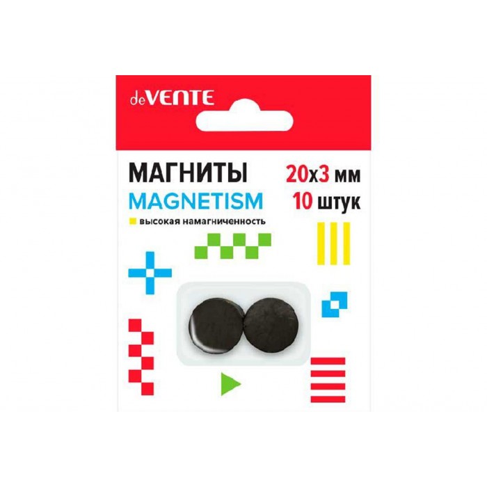 Магниты для творчества 20*3мм 10шт deVENTE Magnetism ферритовые,черные