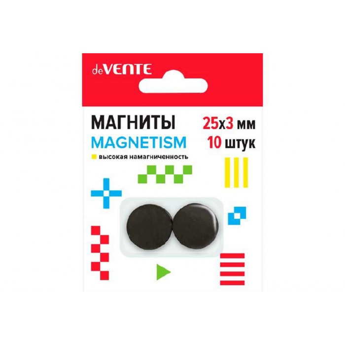 Магниты для творчества 25*3мм 10шт deVENTE Magnetism ферритовые,черные