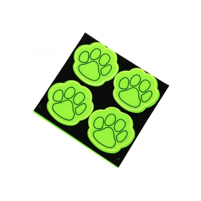 Наклейки 4шт deVente ЛАПЫ Safe mode Paw 120*120мм светоотражающие желтые