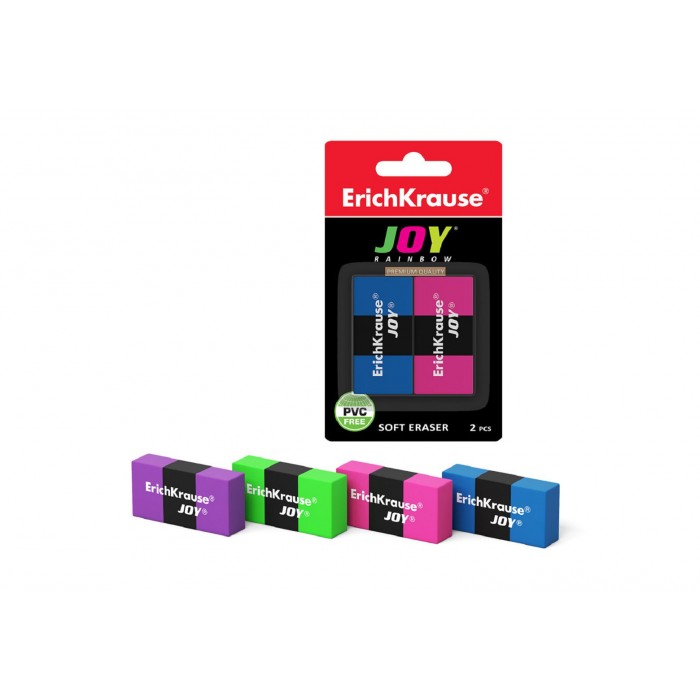 Ластики JOY Rainbow (блистер 2шт) Erich Krause