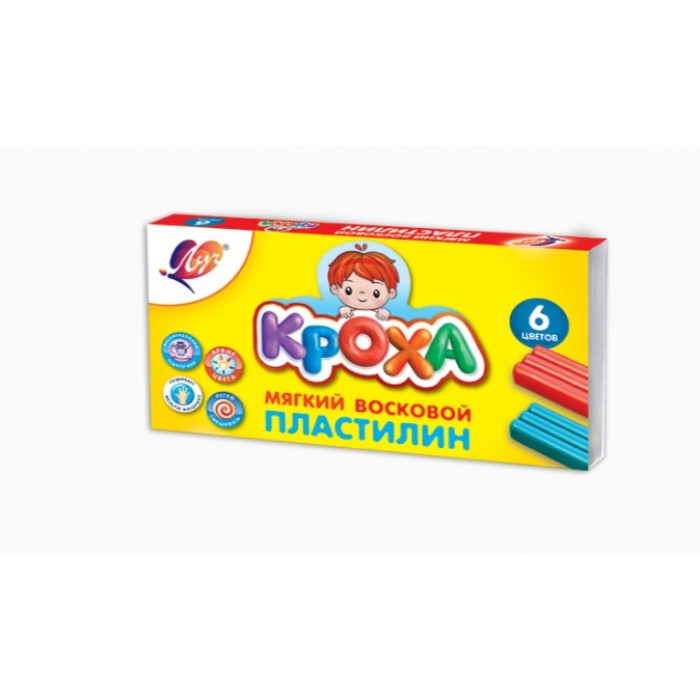 Пластилин 6цв. "Кроха" мягкий 99гр.Луч