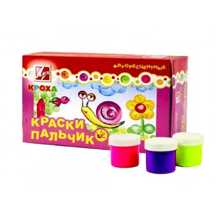 Краски пальчиковые 6цв. (40мл) флуорисцентные Луч