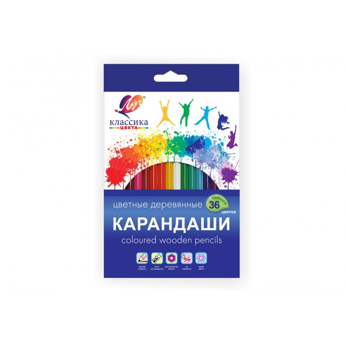 Карандаши 36цв. "Классика" деревян. шестигран. Луч
