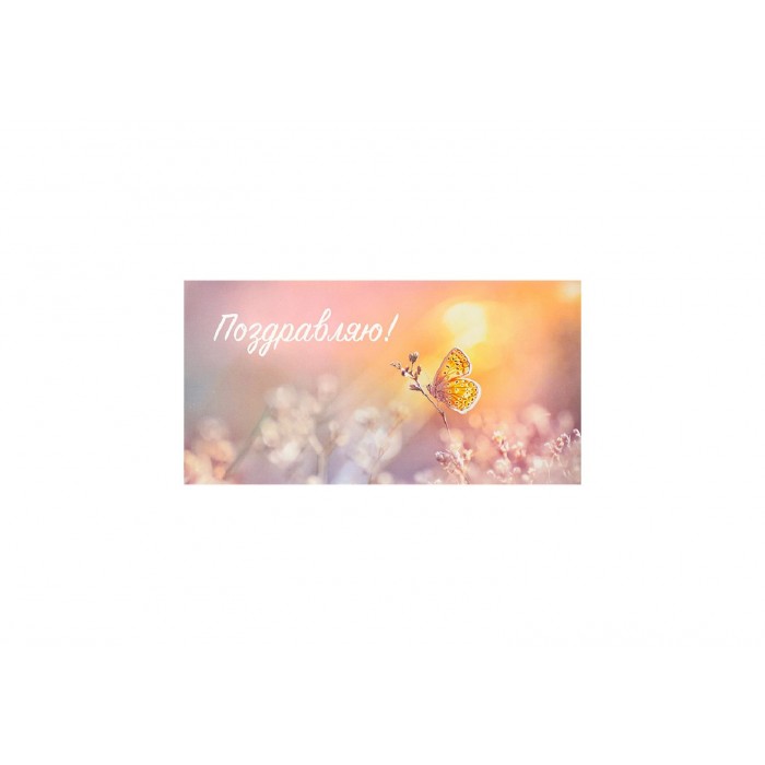 Конверт для денег Dream Cards Поздравляю! Нежная бабочка, софт-тач