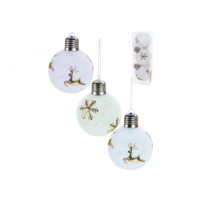 Шары в наборе 3шт "Сказка"8 см LED