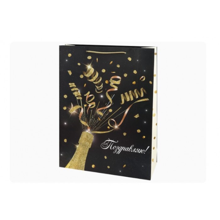 Пакет подарочный Dream Cards Брызги 32,4*44,5*10,2см мат.лам и глиттерт
