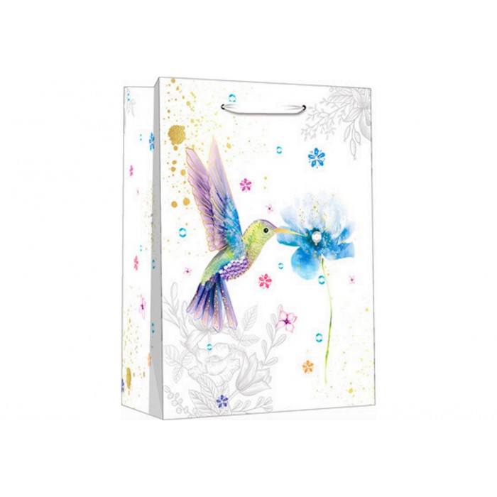 Пакет подарочный Dream Cards Нежный колибри 26,4*32,7*13,6см мат.лам.