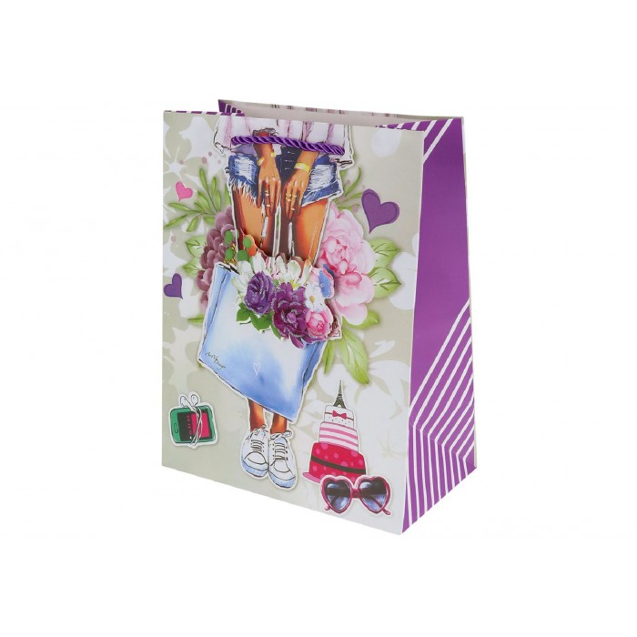 Пакет подарочный Dream Cards Отдых в Париже 30*41,5*12см мат.лам., глитер