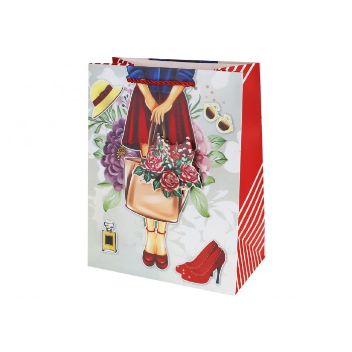 Пакет подарочный Dream Cards Красная туфелька 30*41,5*12см мат.лам., глитер