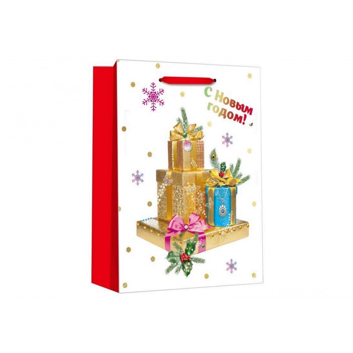 Пакет подарочный Dream cards Золотые подарки 18*10*23см