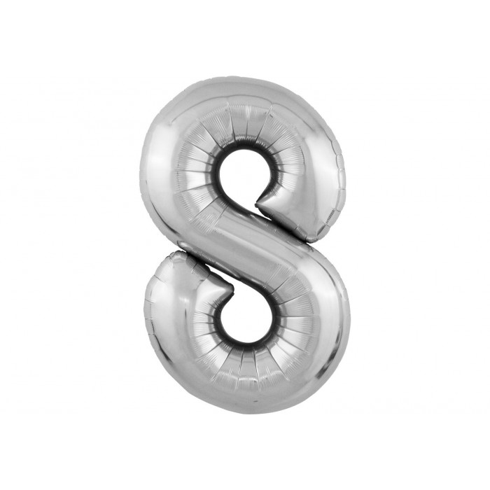 Шар Agura Slim Цифра 8 серебро 40*102 см