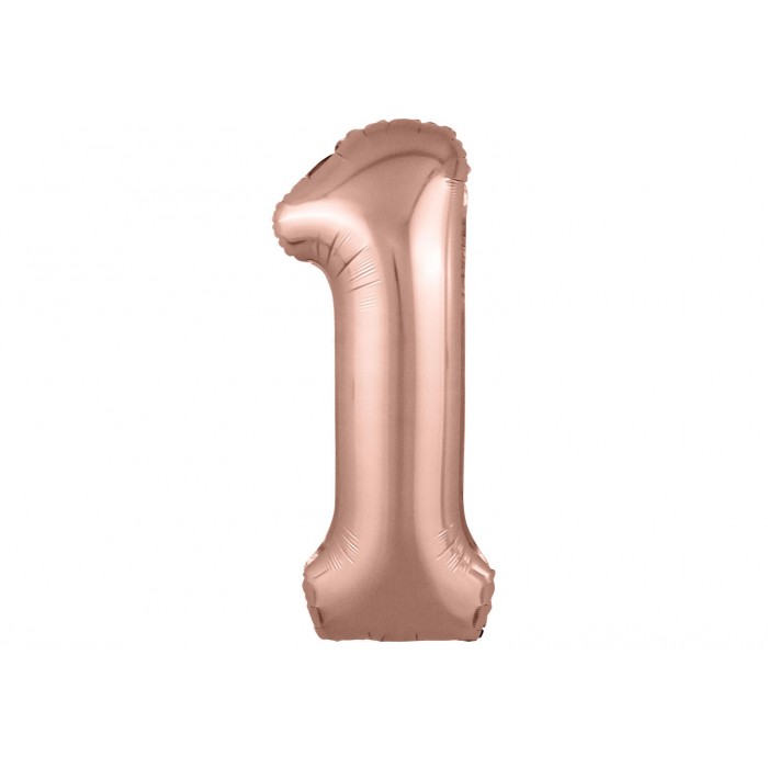 Шар Agura Slim Цифра 1 розовое золото 40*102 см