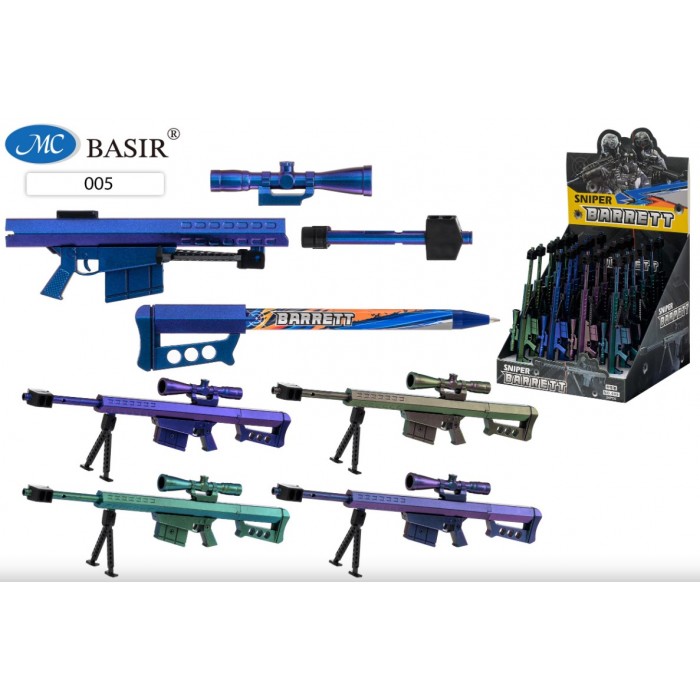 Ручка шар. автомат СНАЙПЕРСКАЯ ВИНТОВКА BARRET M82 длина 22,5см , синяя