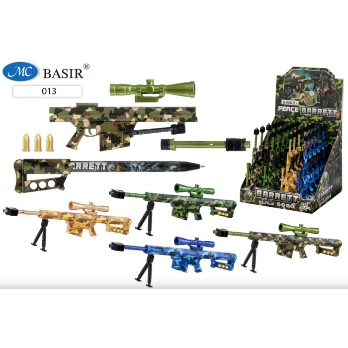 Ручка шар. автомат BARRET M82 длина 22,5см , синяя
