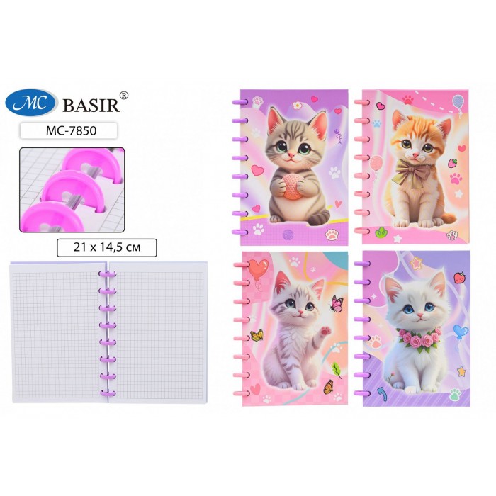 Блокнот-ежедневник 14,5*21см 80л # КОТЯТА 7БЦ на кольцах