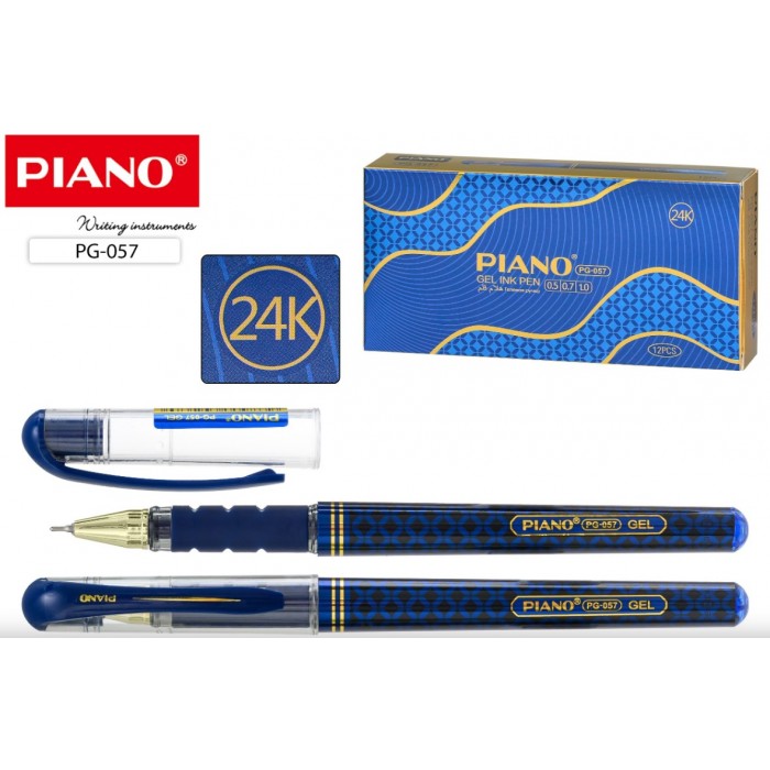 Ручка гелевая Piano 057 корпус с рисунком, синий
