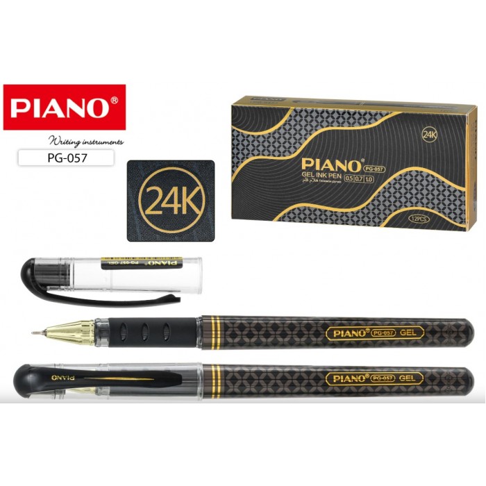 Ручка гелевая Piano 057 корпус с рисунком, черная