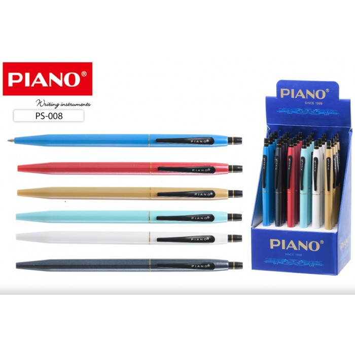 Ручка автомат Piano 008 синяя 0,7мм Elegant масл.основа