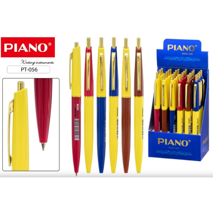 Ручка шар. автомат Pianо 056, на масляной основе, золотой клип, синяя