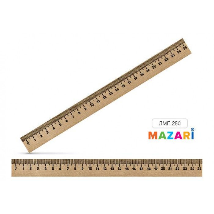Линейка дерево 25см MAZARI