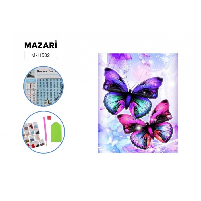 Мозайка алмазная БАБОЧКИ 25*30см