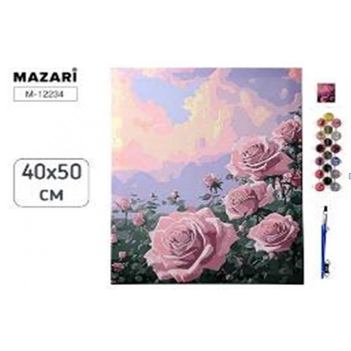 Картина по номерам 40*50см РОЗЫ