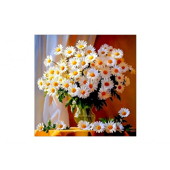 Мозайка алмазная 30*30см РОМАШКИ частичная выкладка