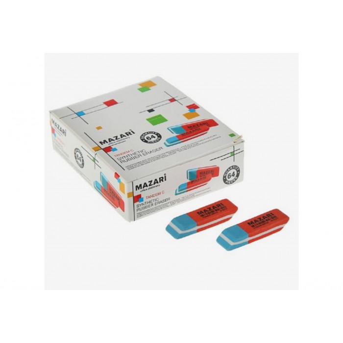 Ластики фигурный TANDEM C 50*14мм, красно-синий,карт.дисплей