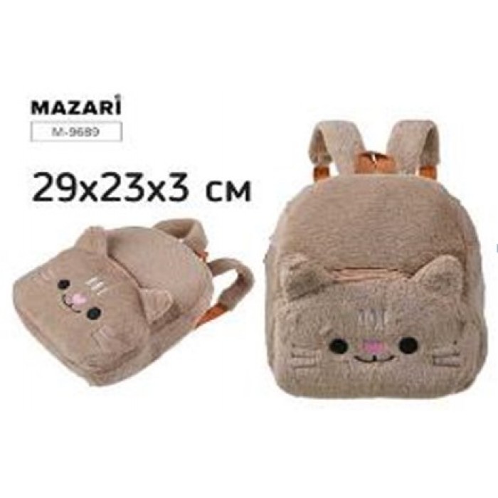 Рюкзак CAT коричневый, 29*23*3см, меховой