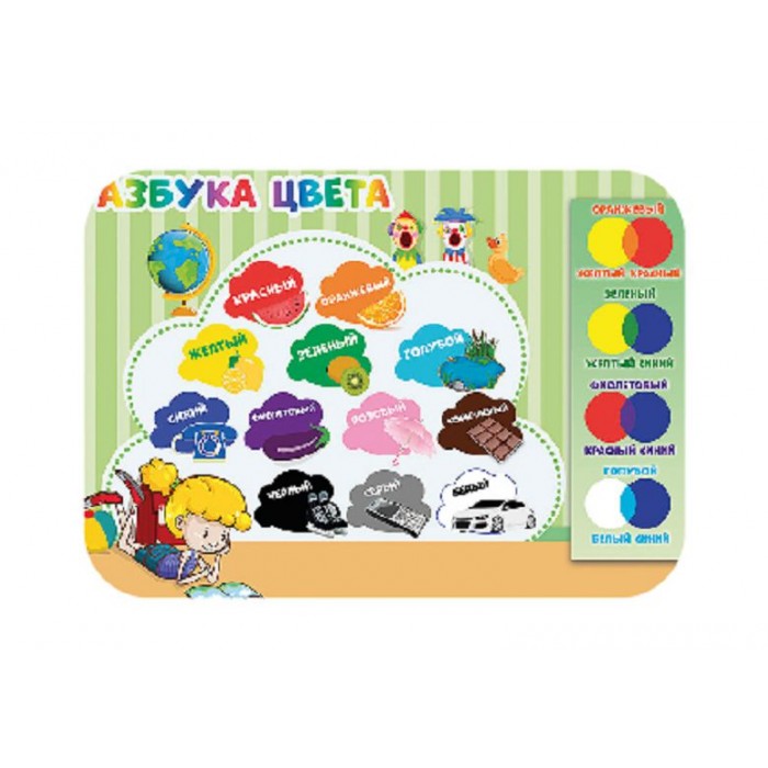 Подложка для лепки 33*23 см АЗБУКА ЦВЕТА