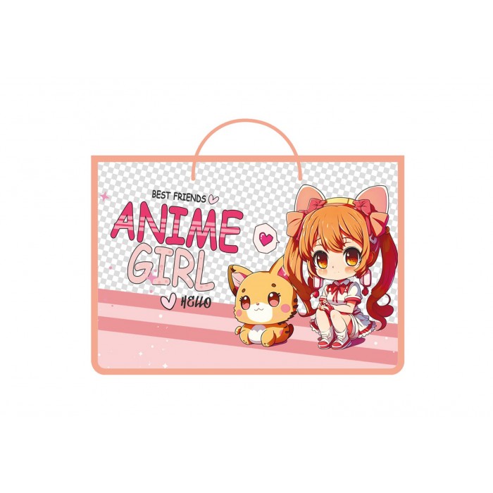 Папка детск. А4 ручки-шнурок ПМ-А4-35 ANIME GIRL 2024