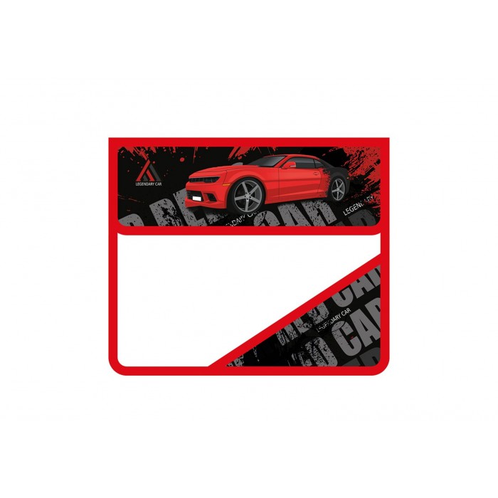 Папка д/тетрадей А5 пластик липучка, 2 секции RED CAR 2023