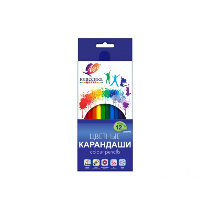Карандаши 12цв. "Классика" деревян. шестигран. Луч