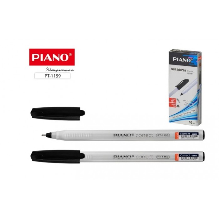 Ручка шар. Piano 1159 Correct черн. треуг.1,0мм Tri-Mate на масл. основе, игольч. наконечник