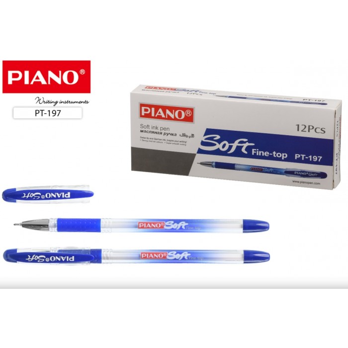 Ручка шар. Piano 197 Soft син.0,5мм масл. основа, игольч. наконечник