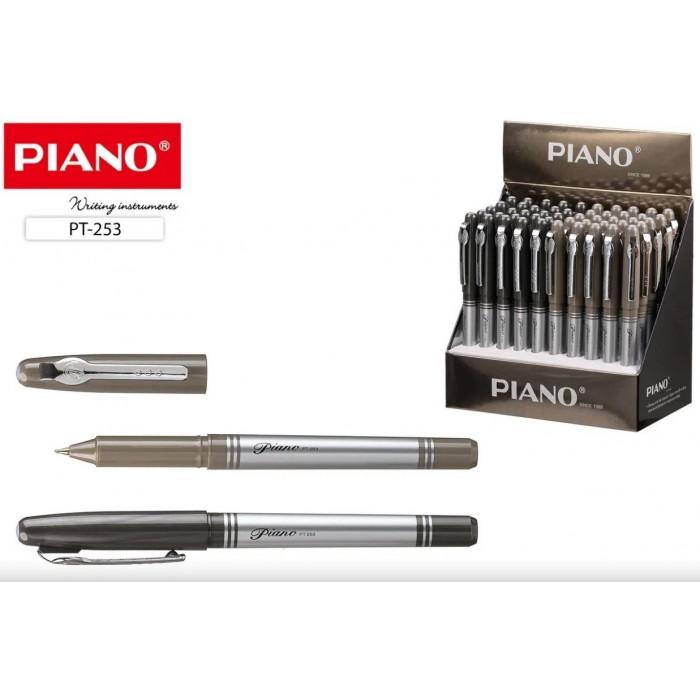Ручка шар. Piano 253 на масл. основе, корус серебро,синяя