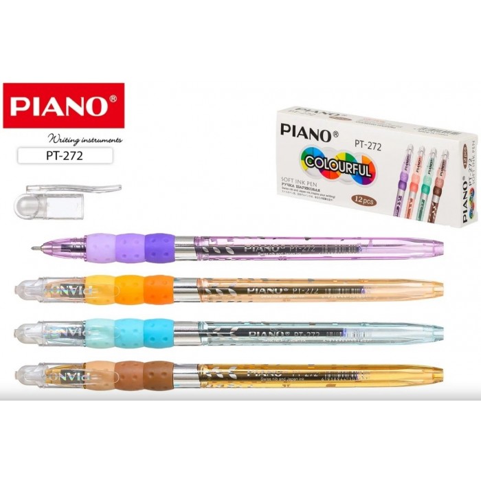Ручка шар. Piano 272 0,5мм на масл. основе, игольч. наконечник цв, синяя