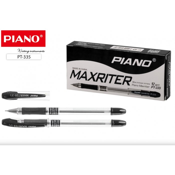 Ручка шар. Piano 335 Maxriter черн. 0,6мм на масл. основе, игольч. наконечник